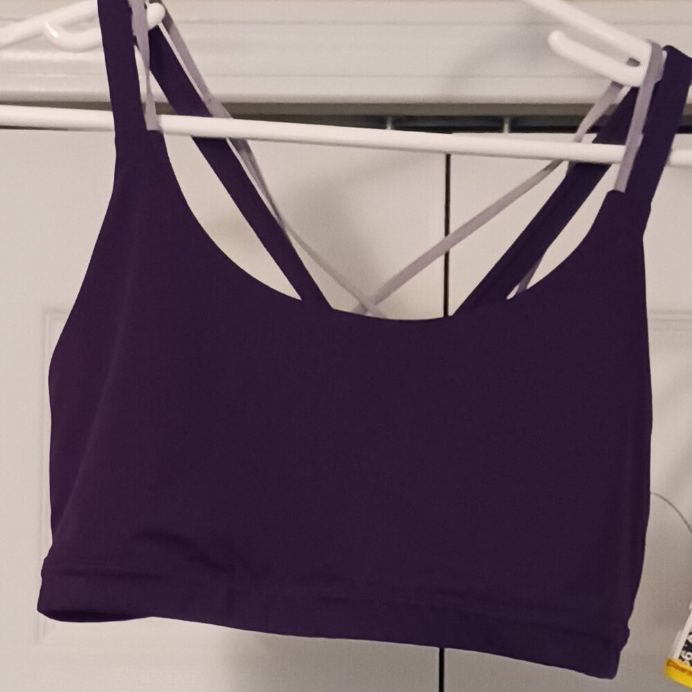 #273 3/$18 - Fabletics Purple Sports bra no liner Size L